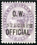 OFFICE OF WORKS: 1896-1902 1/2d vermilion and 1d l