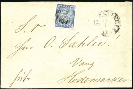 FIRST DAY USAGE

1855 Cover front from Kongsving
