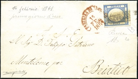 Stamp of Italian States » Naples FIRST DAY OF USAGE

1861 Folded cover from Napol