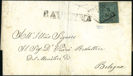 FIRST DAY USAGE OF THE 3 BAJ

1859 Folded cover 