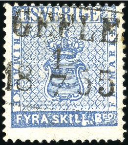 FIRST DAY CANCEL ON THE 4 SKILLING BLUE

1855 4 