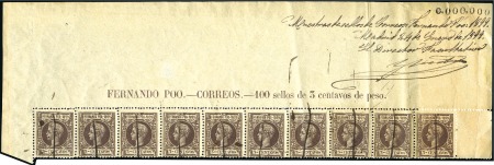 Stamp of Spanish Colonies » Fernando Poo 1899 1c, 2c, 3c, 5c, 6c, 8c, 10c and 15c top sheet