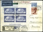 1933 Registered airmail postal stationery WIPA env