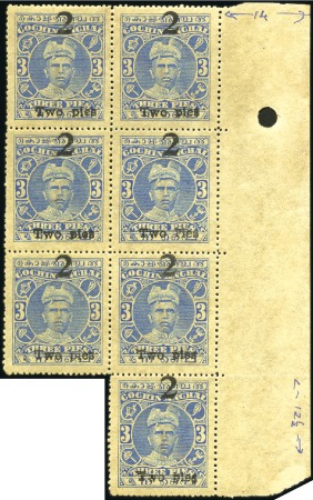 1922-29 2p on 3p blue perf.14x12 1/2 in irregular 