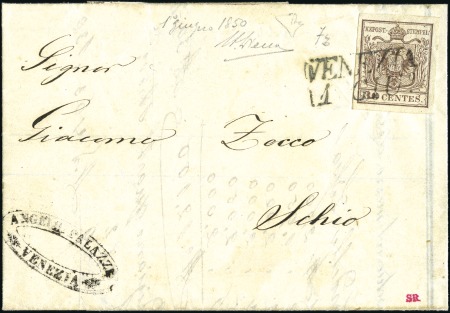 Stamp of Italian States » Lombardy Venetia USAGE OF THE 30 CENTS ON THE FIRST DAY OF ISSUE
