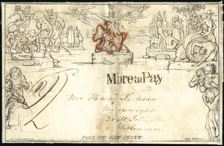 Stamp of Great Britain » 1840 Mulreadys & Caricatures MULREADY LETTERSHEET USED ON MAY 6, 1840

1840 1