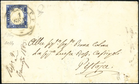 FIRST DAY OF USAGE

1863 Folded cover from Monte