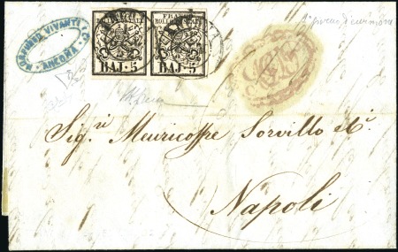 FIRST DAY USAGE

1852 Folded cover from Ancona t