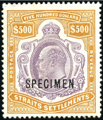 1906-1912 $500 KEVII purple & orange, mint with sl