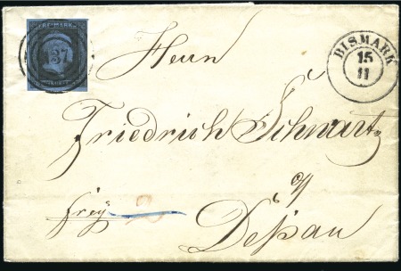 Stamp of German States » Prussia FIRST DAY USAGE

1850 Folded entire from Bismark