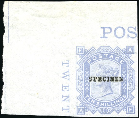Stamp of Great Britain » 1855-1900 Surface Printed 1878 10s Grey-Blue imperforate colour trial from t