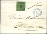 FIRST DAY USAGE

1851 Folded cover from Hellbron