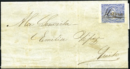 Stamp of Ecuador FIRST MONTH OF USAGE

1865 Folded entire from Ib