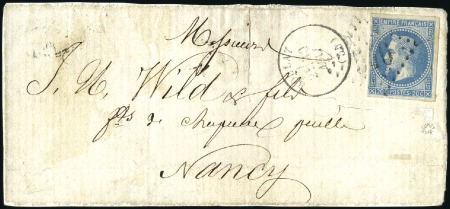 Stamp of France 20c Lauré NON DENTELE, bien margé, obl. GC sur dev
