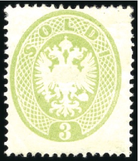 1863 3c Green, Perf. 14, mint, very fine, rare, si