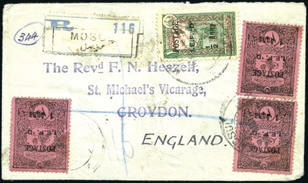 MOSUL: 1920 (May 9) Envelope sent registered to En