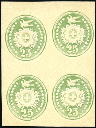 1866-1867 25C grün Umschlagwertstempel als Probedr