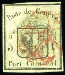 Stamp of Switzerland / Schweiz » Kantonalmarken » Genf Kleiner Adler mit Genfer Rosette entwertet, farbfr