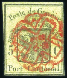 Stamp of Switzerland / Schweiz » Kantonalmarken » Genf Grosser Adler mit zentrischer Genfer Rosette AW Nr