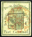 Stamp of Switzerland / Schweiz » Kantonalmarken » Genf Grosser Adler mit roter Genfer Rosette AW Nr. 2 en