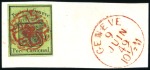 Stamp of Switzerland / Schweiz » Kantonalmarken » Genf Grosser Adler mit roter Genfer Rosette AW Nr. 4 en