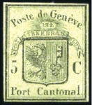 Stamp of Switzerland / Schweiz » Kantonalmarken » Genf Grosser Adler ungebraucht mit vollständigem Origin
