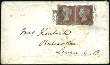 Stamp of Great Britain » 1841 1d Red 1854 (Mar 16) Envelope with 1d red QD & QE TREASUR
