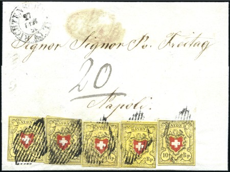 Stamp of Switzerland / Schweiz » Rayonmarken » Rayon II, gelb, ohne Kreuzeinfassung (STEIN E) Typen 8, 18, 32, 40 E/RU bzw. LO, mit schwarzen Ra