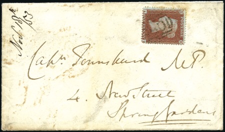 ARCHER TRIAL PERF: 1853 (Nov 18) Envelope from Win