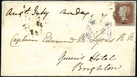 Stamp of Great Britain » 1854-70 Perforated Line Engraved ARCHER TRIAL PERF: 1851 (Jul 3) Envelope from Lond