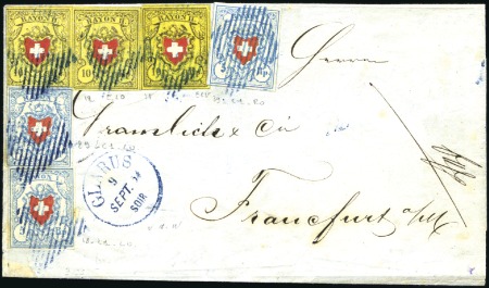 Stamp of Switzerland / Schweiz » Rayonmarken » Rayon I, hellblau, ohne KE (DIVERSE) Kl. Partie Rayonmarken mit drei schönen Rayon I Ma