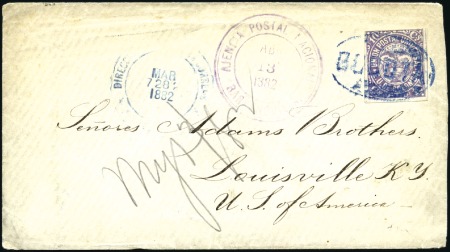 Stamp of Colombia 1882 (Mar 28) Envelope to the USA with 1881 Arms 1