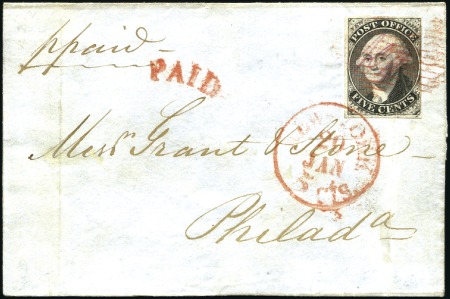 New York 1847 (Jan 29) Wrapper from to Philadelphi