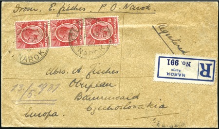 1931 & 1932, Two envelopes to Czechoslovakia with 