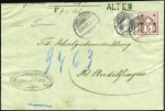 1888 40C grau, gez. 9 1/2 zusammen mit 5C Ziffermu