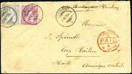 HAITI 1868: 40C grau und 10C rot, weisses Papier, 