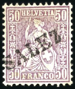 50C lila mit Stabstempel SALEZ (AW Nr. 1808) zentr