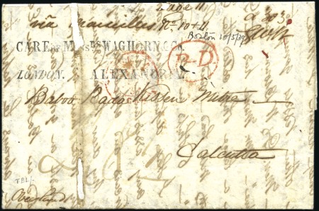 1839 (May 10) Entire from Boston USA to Calcutta, 