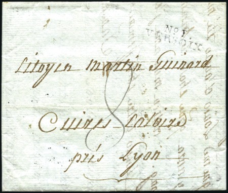 1794 Faltbrief von Aubonne nach Cuire Calure in de