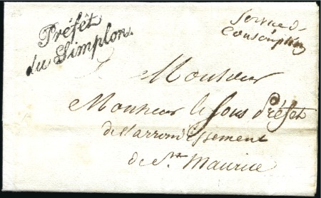 Stamp of Switzerland / Schweiz » Vorphilatelie 1814 Faltbrief von Sitten nach St.Maurice mit 2-Ze