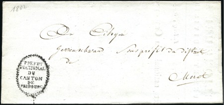 1799-1825 ROMANDIE: Sechs Faltbriefe mit u. a. amt