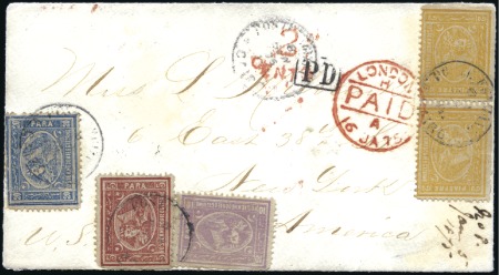 1875 (Jan 16) Envelope from Cairo to the USA with 