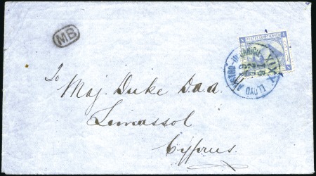 1891 (Dec 19) Envelope with 1884 1pi blue tied by 