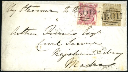 Stamp of Egypt » British Post Offices 1862 (Nov 18) Envelope from Alexandria to India wi