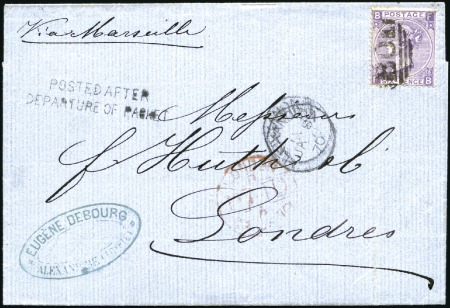 Stamp of Egypt » British Post Offices 1870 (Jan 8) Entire from Alexandria to England wit
