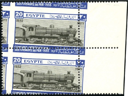 1933 Railway Congress set of 4 with oblique perfor