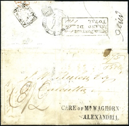 1837 (May 1) Entire from London to Calcutta with c
