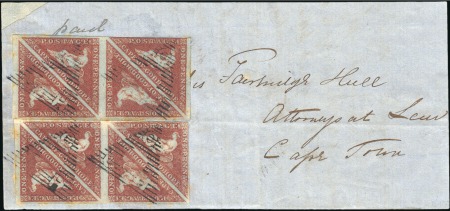 Stamp of Rarities of the World Two Blocks of Four on a Legal Front