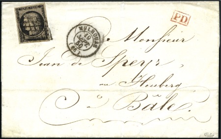 Stamp of France Rare tarif frontalier avec 20c noir pour la Suisse