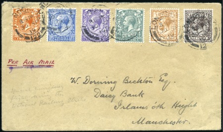 1919 Official Emergency Air Mail Service during Na